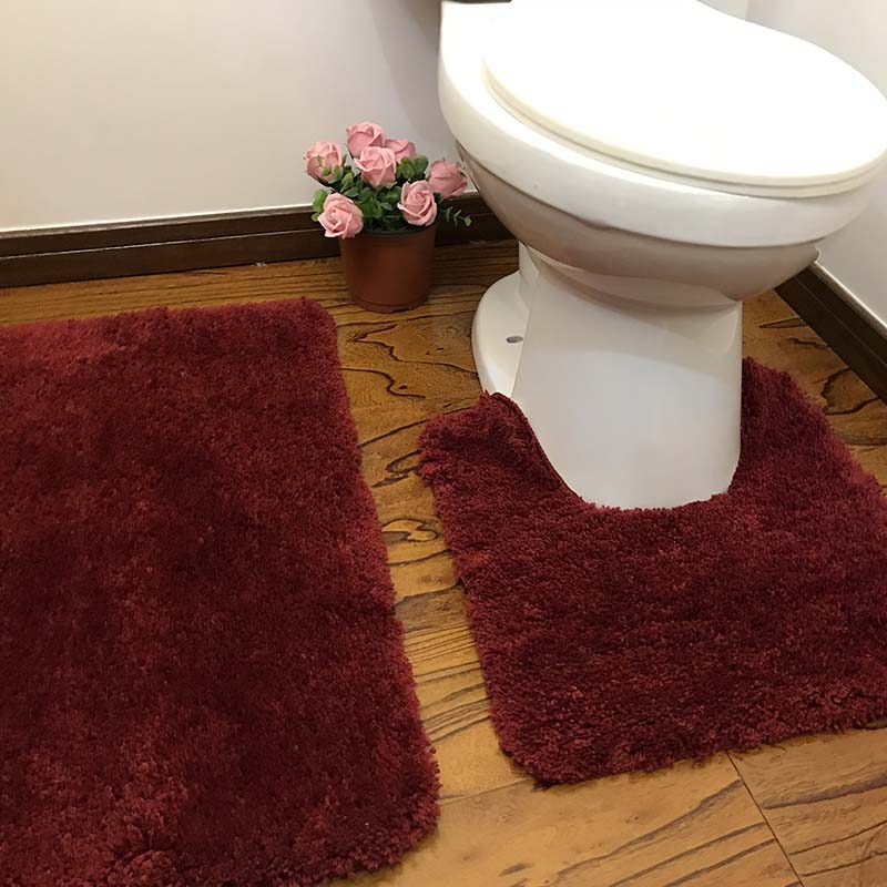 Anti-slip Microfiber bath rug set